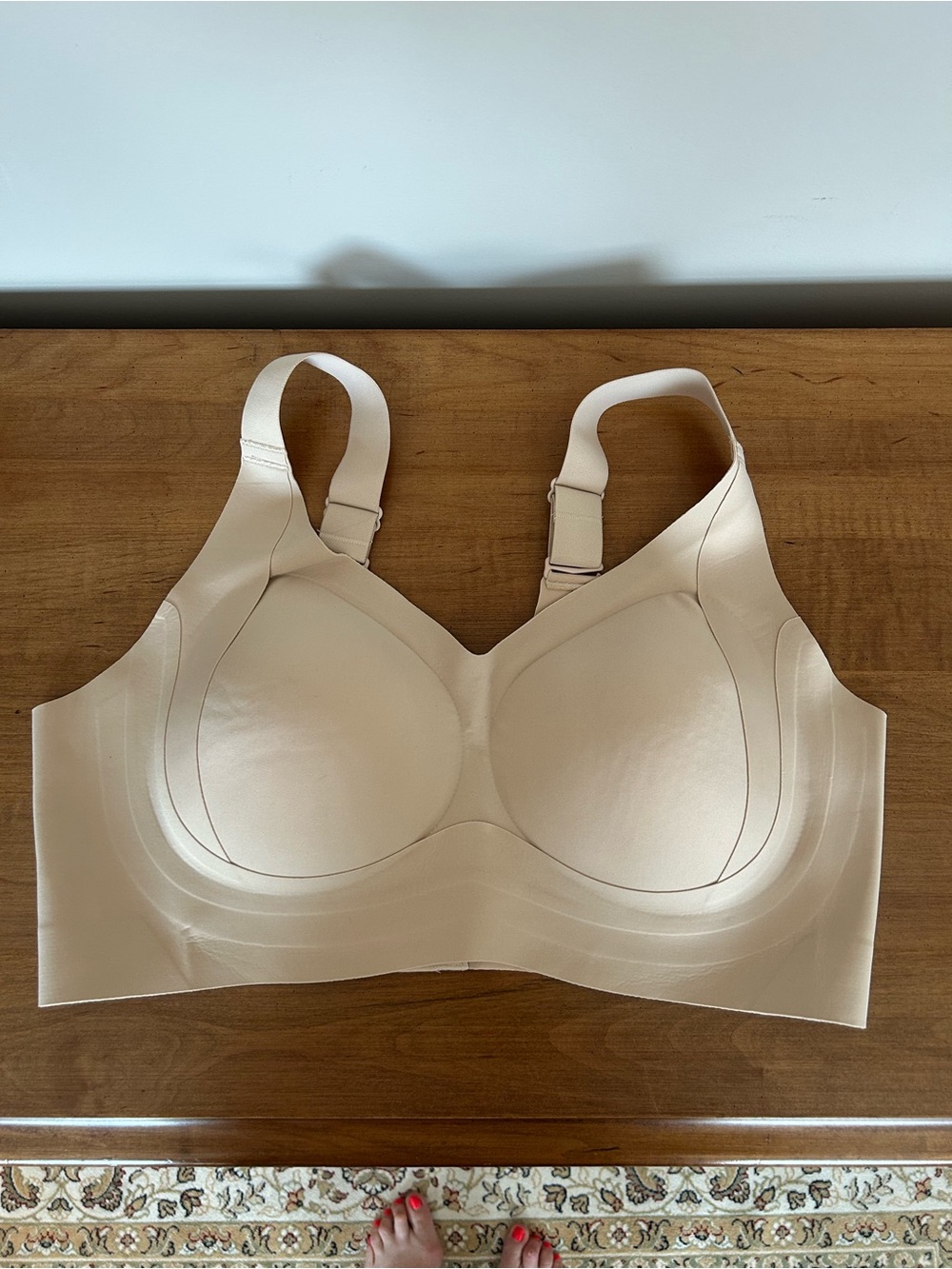Seamless Light Beige Full-Coverage Wireless Bra